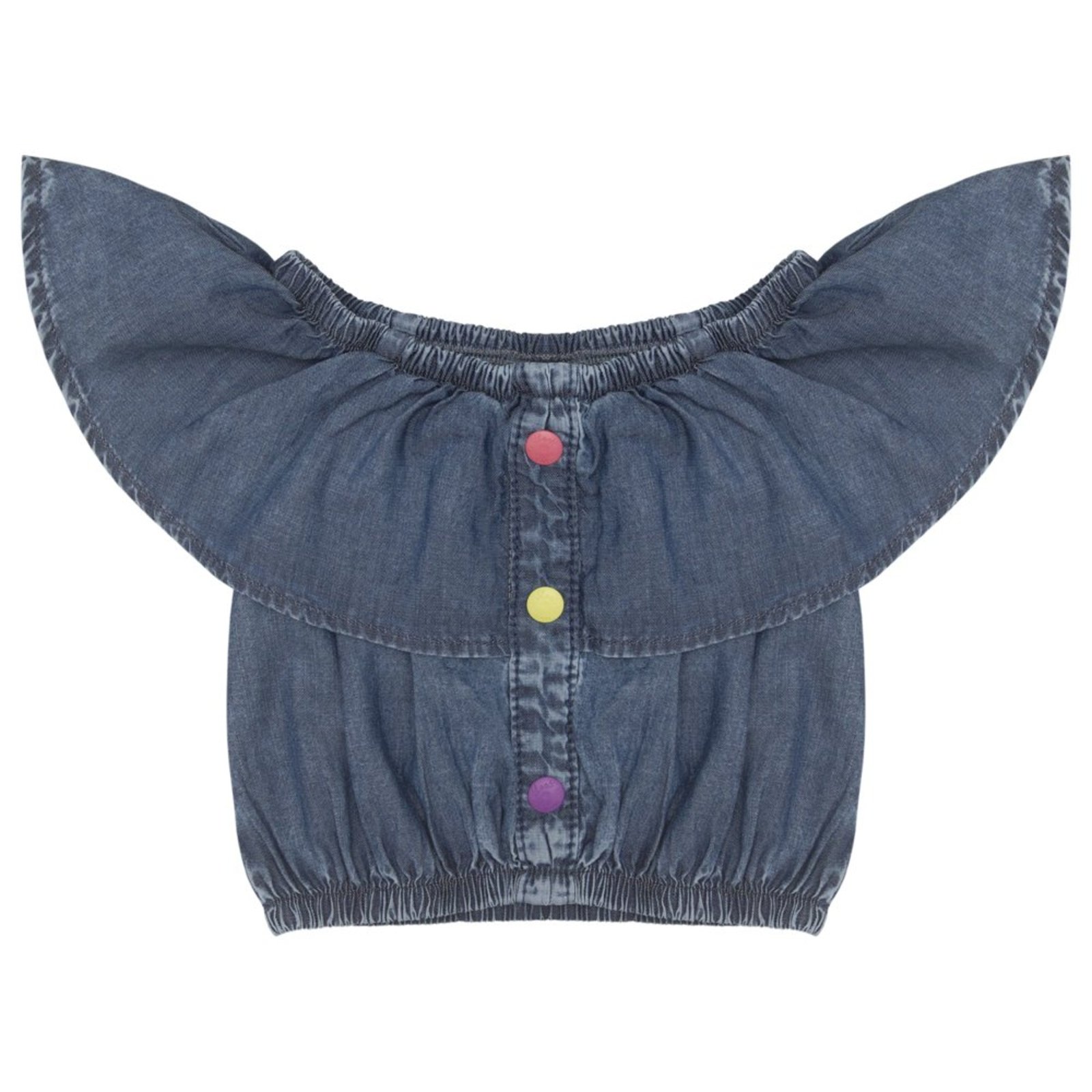 Infantil - Blusa Look Jeans Cropped Jeans