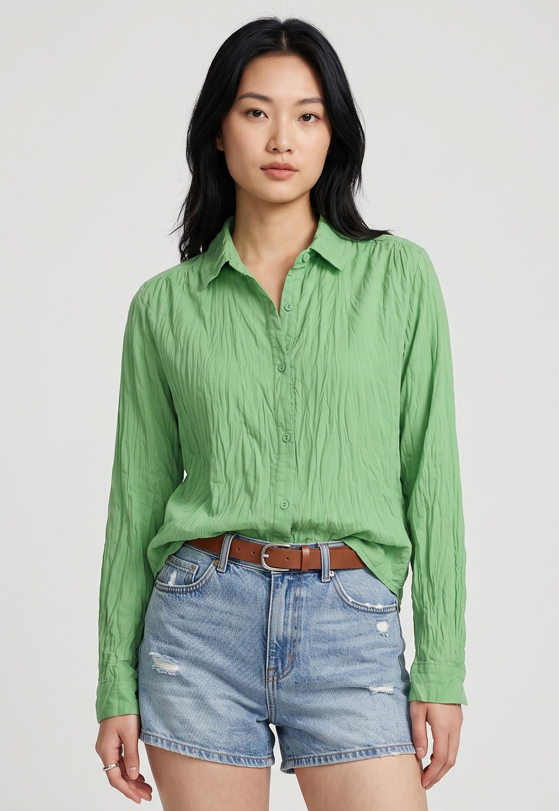 Camisa Feminina Cantão Voil Classic Verde