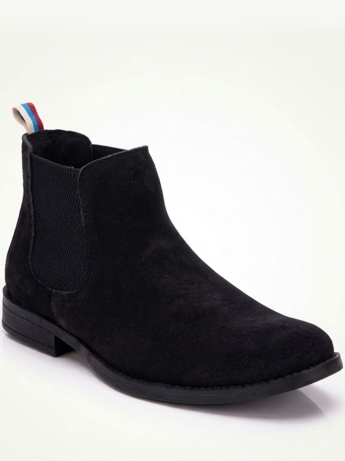 Botina Bota Masculina Chelsea Sapatofran em Camurça com Elástico Lateral Preto