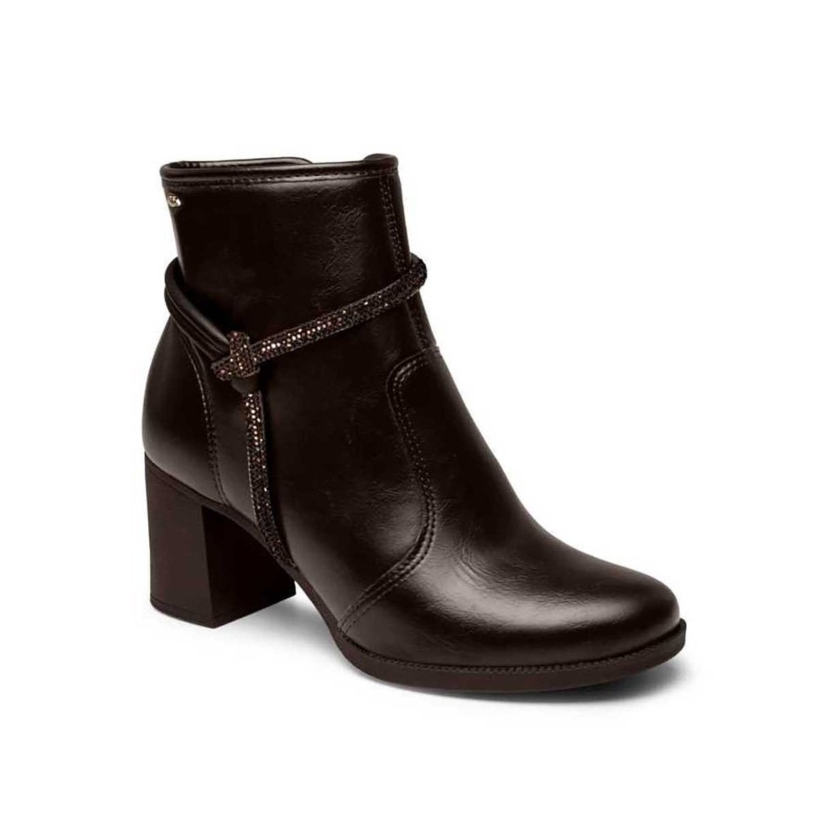 Bota Feminina Dakota Salto Blocado Bico Redondo Brilhante