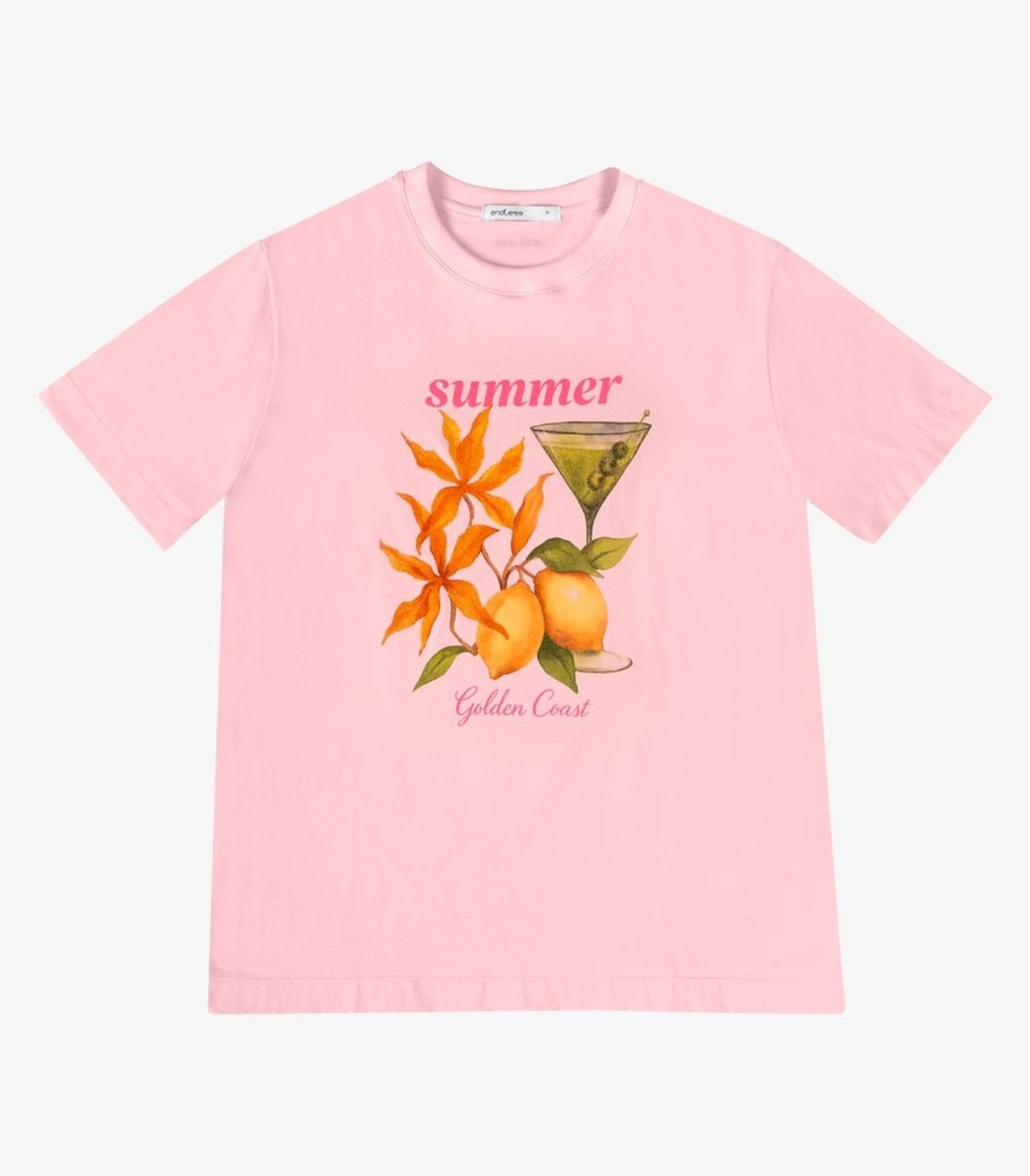 T Shirt Feminina Com Estampa Localizada Endless Rosa