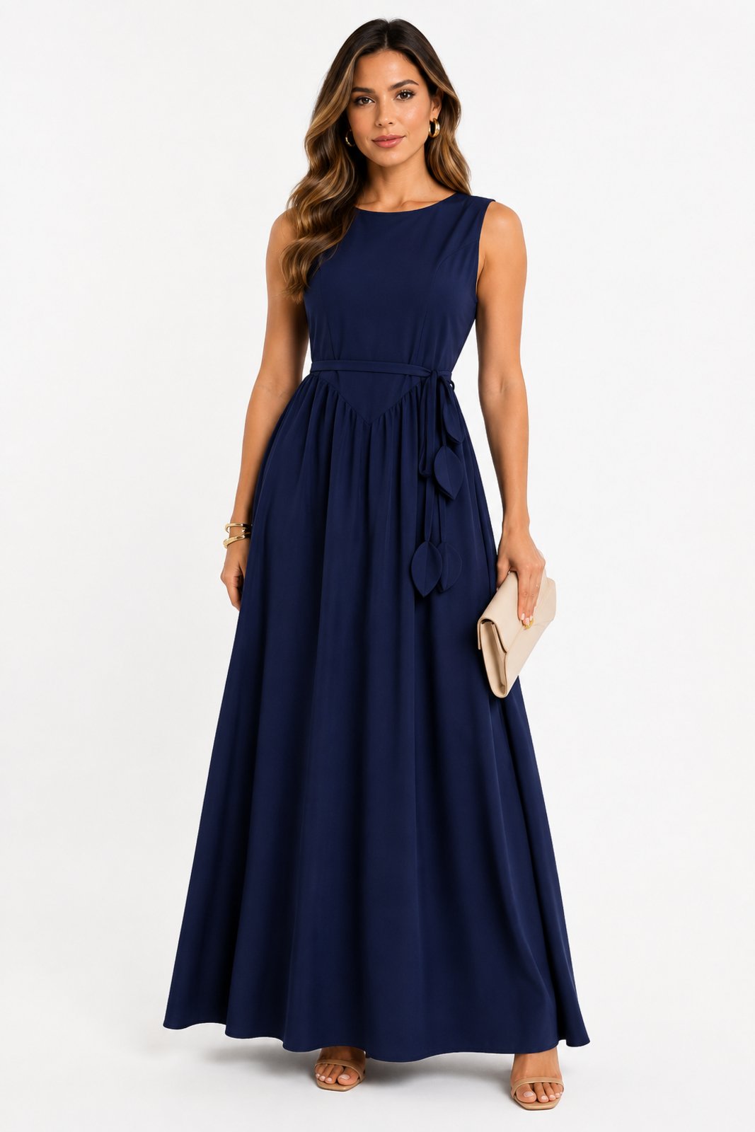 Vestido Longo D Bell Outlet Sensorial Marrant Amarração Azul Marinho