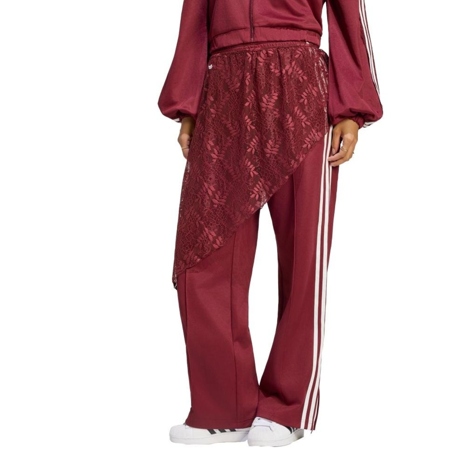 CALÇA ESPORTIVA FOLGADA 2 EM 1 FIREBIRD COM SAIA LACE adidas Originals Vinho