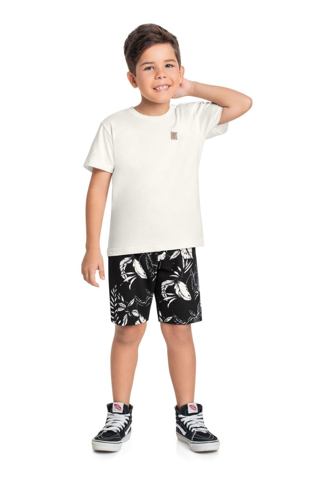 Infantil - Conjunto com Camiseta e Bermuda para Menino Bee Loop Branco