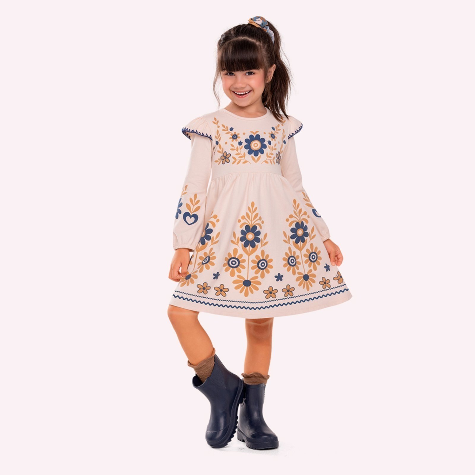 Infantil - Vestido Menina em Cotton Nanai