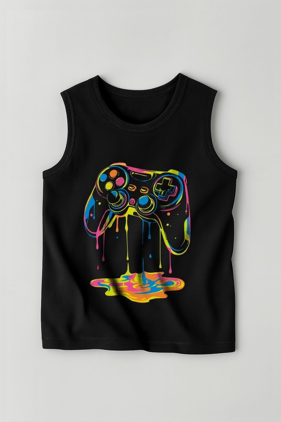 Vista 2 Infantil - Camiseta Regata Masculina Algodão Preto - Controle Game Babei no Look unico Babei no Look unico