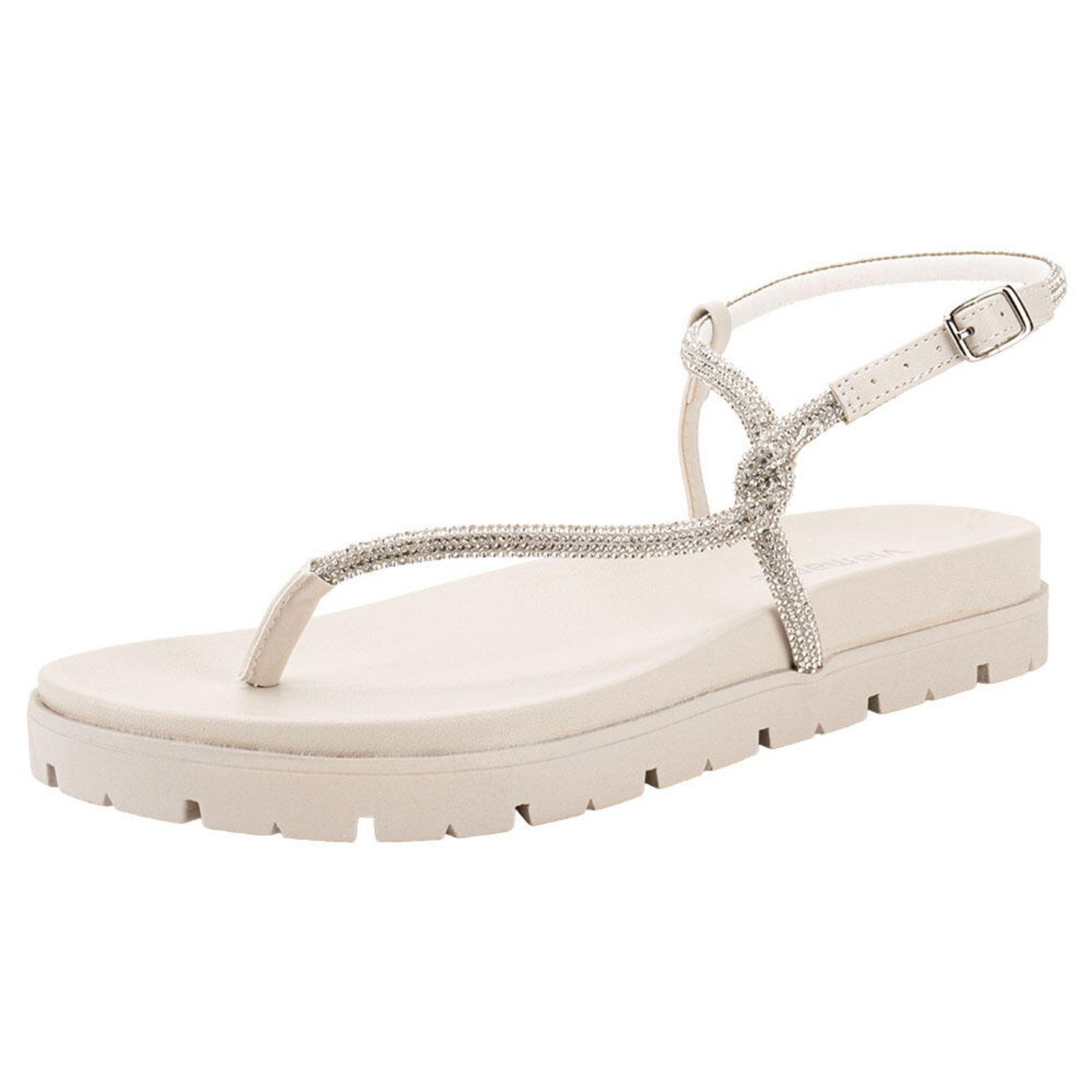 Sandália Feminina Flat Via Marte 102008 A5832008 Bege