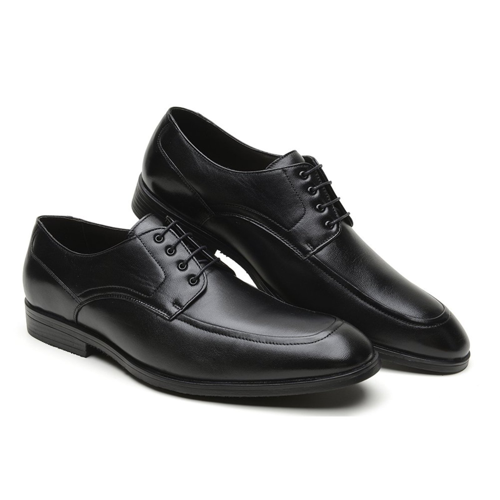 Sapato Masculino Em Couro Verítimo Mocassim Social De Amarrar Fino Moderno Leve Preto