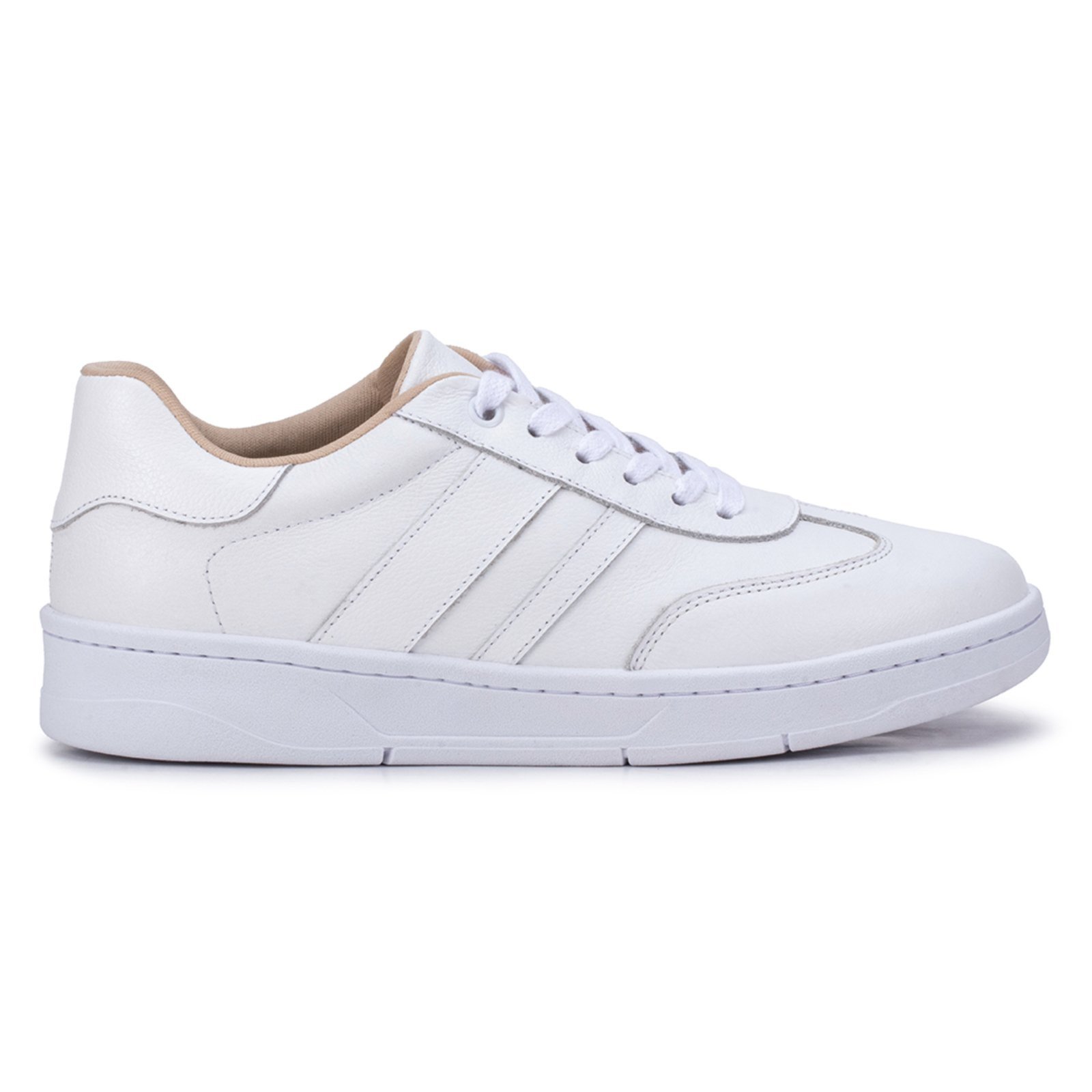 Tênis Feminino Bella Nina Couro Casual Confortável Moderno Caminhada Branco