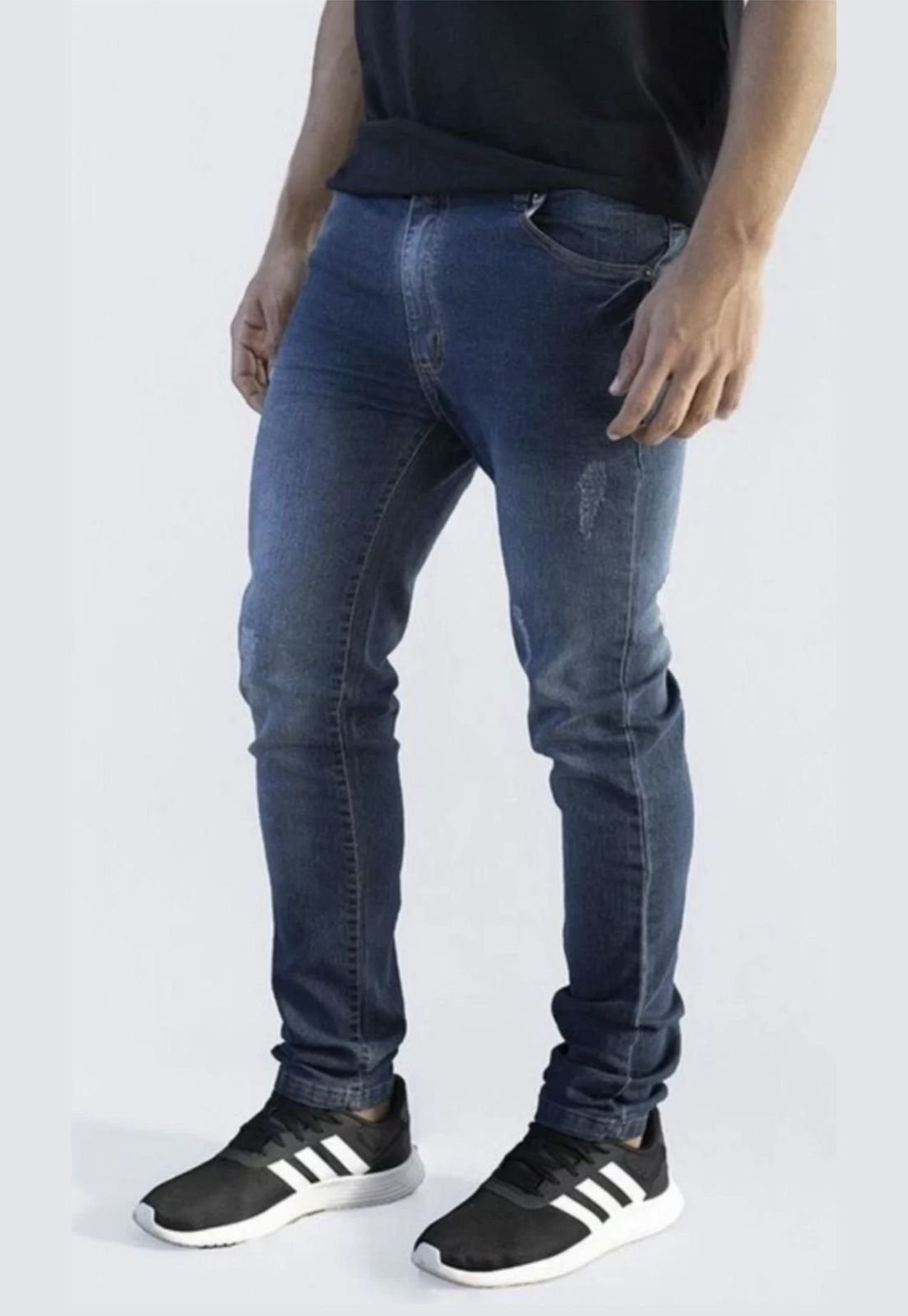 Calça Jeans Masculina Versatti Reta Tradicional Lavagem Azul Equador