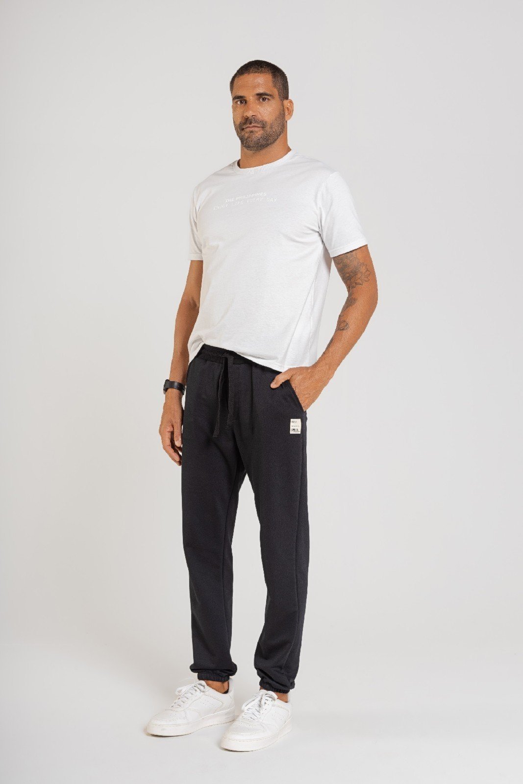 Calça Masculina em Moletom The Philippines Preto