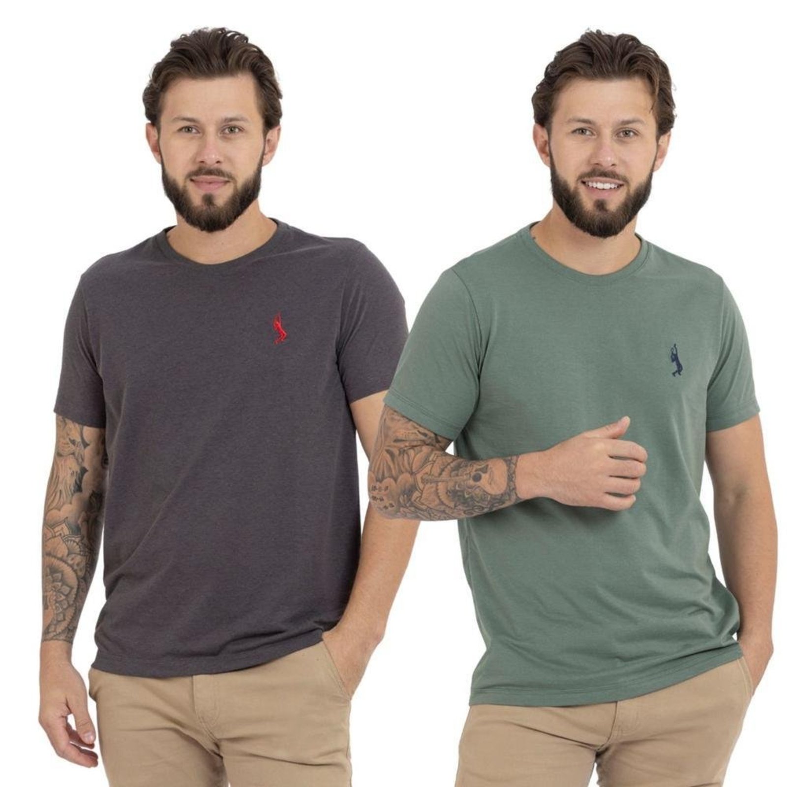 Kit 2 Camiseta Básica Casual Masculina Confortável em Malha Leve