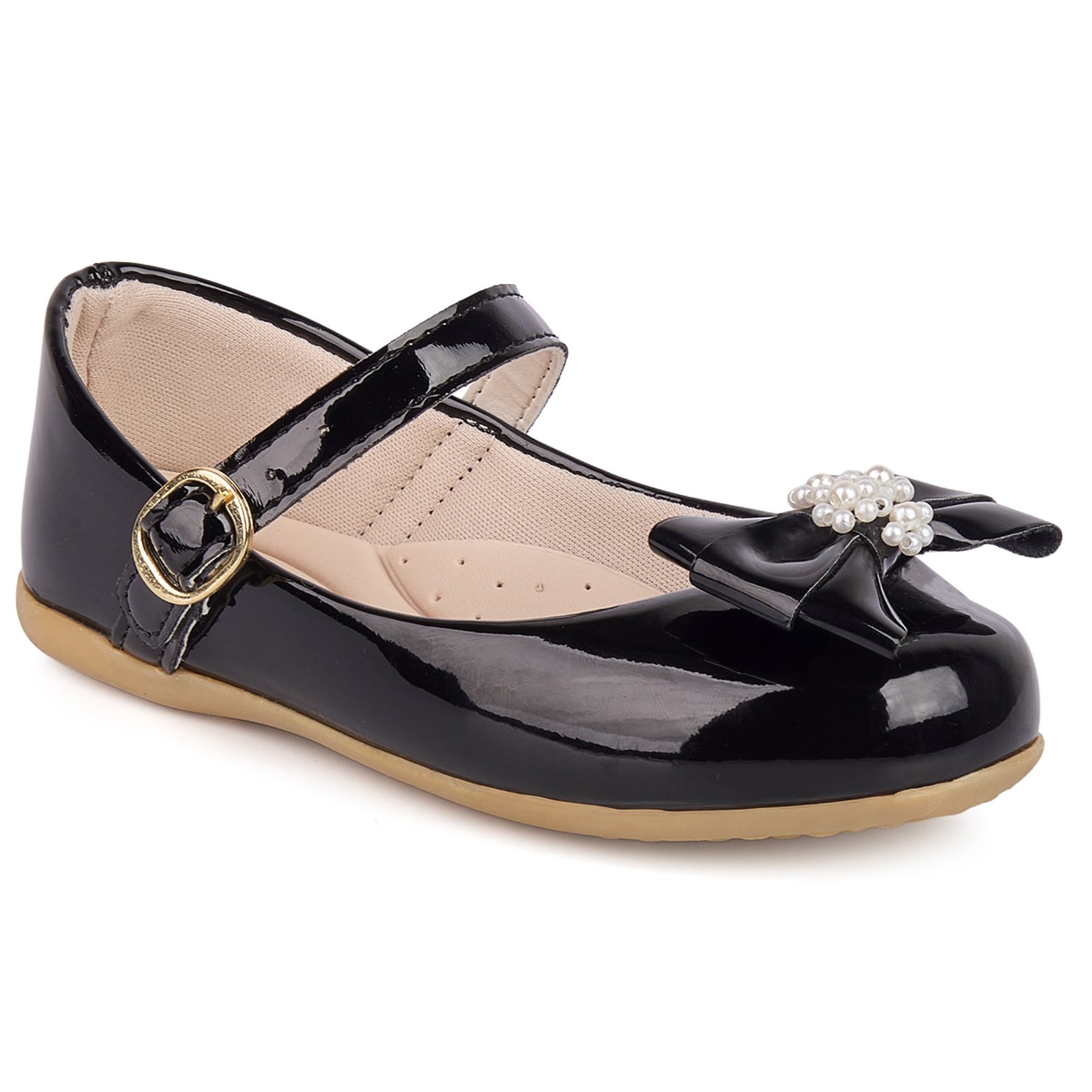 Infantil - Sapatilha Feminina Menina laço com Pérolas 1009 - Preto