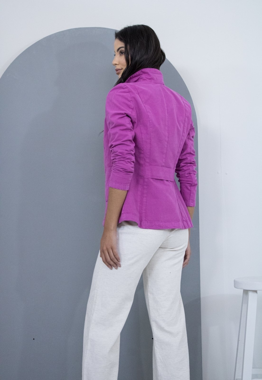 Vista 3 Blazer Sisal Jeans Slim Sarja Fucsia roxo fucsia Sisal Jeans roxo fucsia