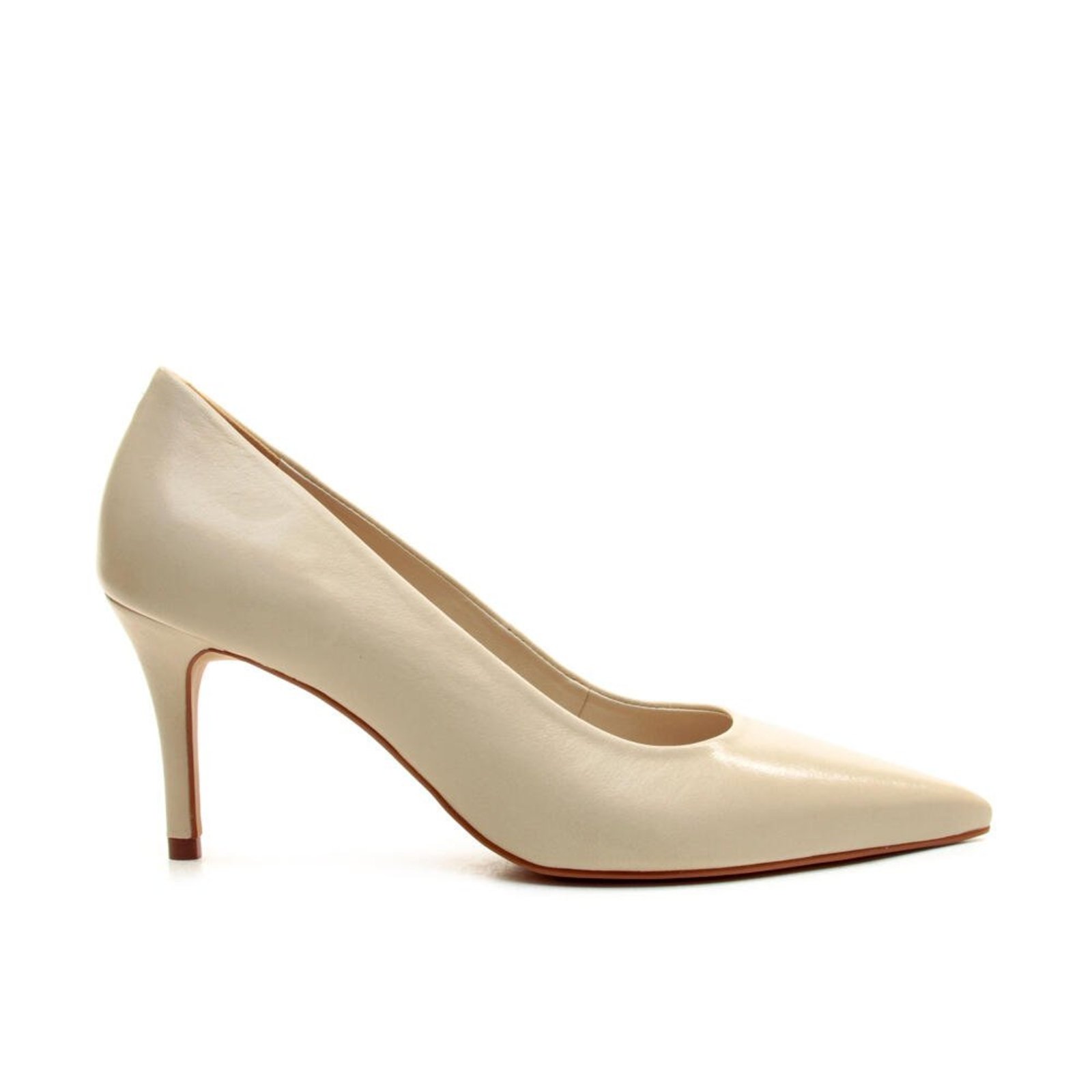 Scarpin Couro Off White Salto Médio Cecconello 3006003-3