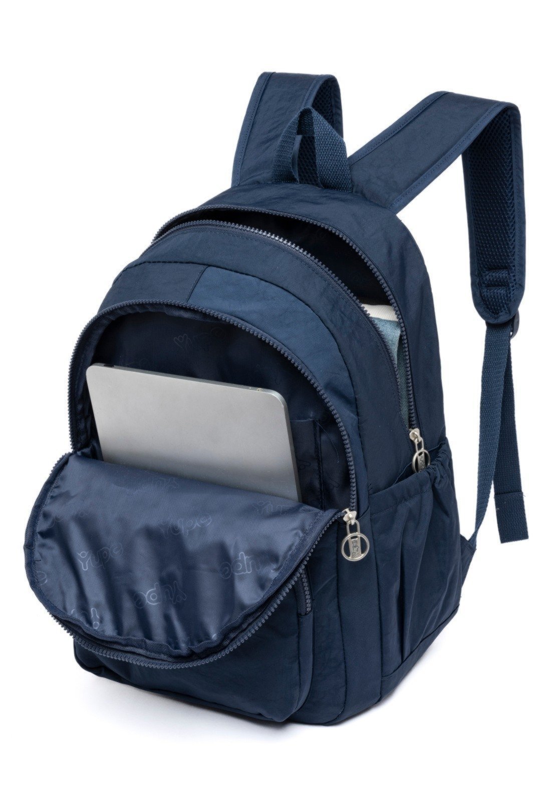 Vista 3 Infantil - Mochila Yupe Bolsa Feminina Casual Escolar Espaçosa Resistente azul marinho YUPE azul marinho