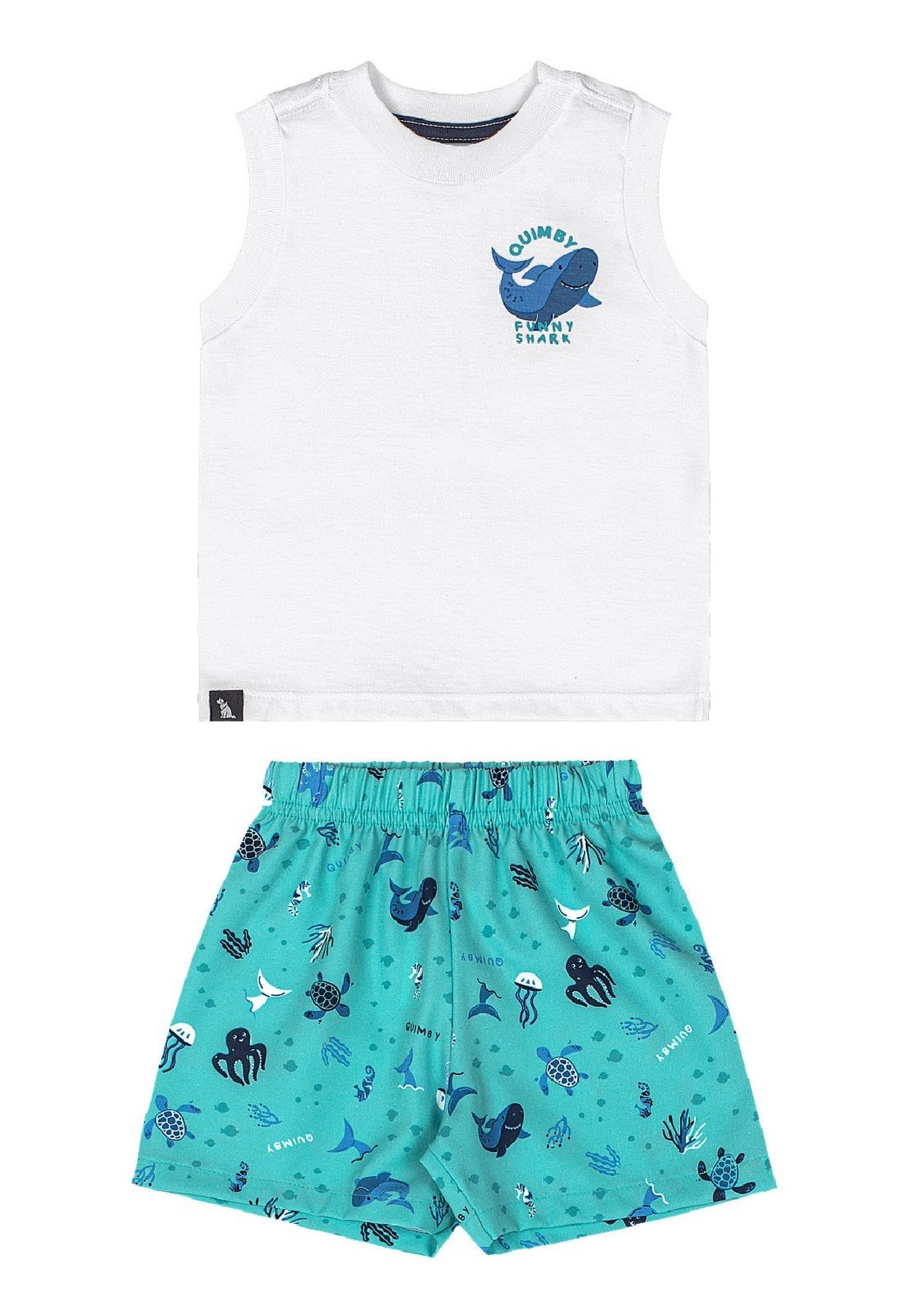 Vista 2 Infantil - Conjunto Regata Shark Bermuda Quimby cinza Quimby cinza