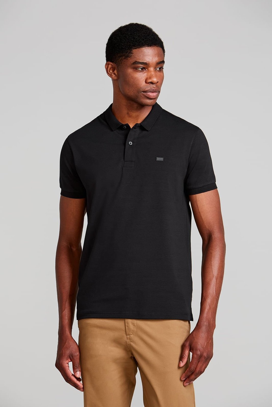 HIGHSTIL Camisa Polo Malha Slim Fit - Preto