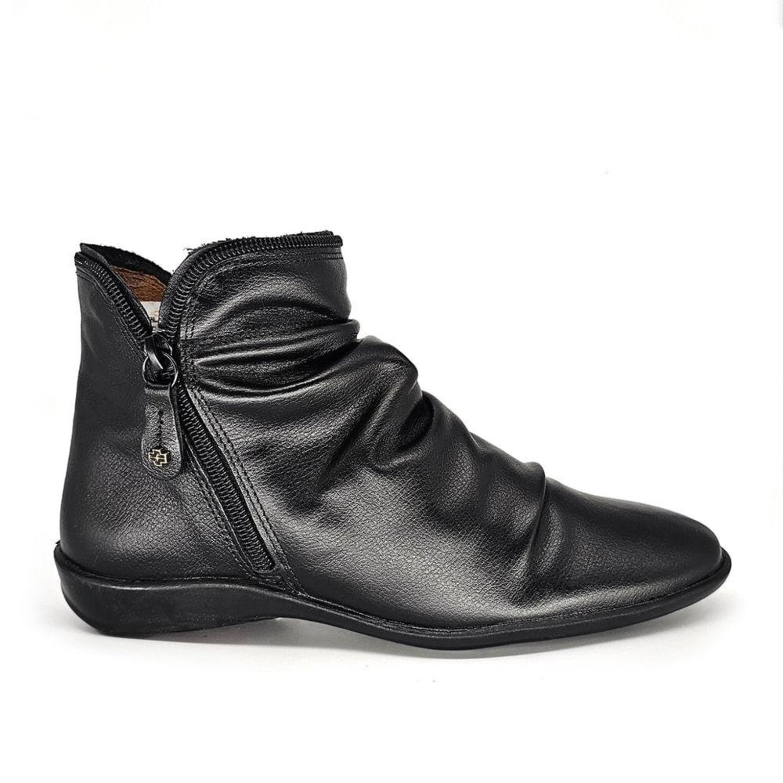 Bota Feminina ANG811E Couro Preto Incolor