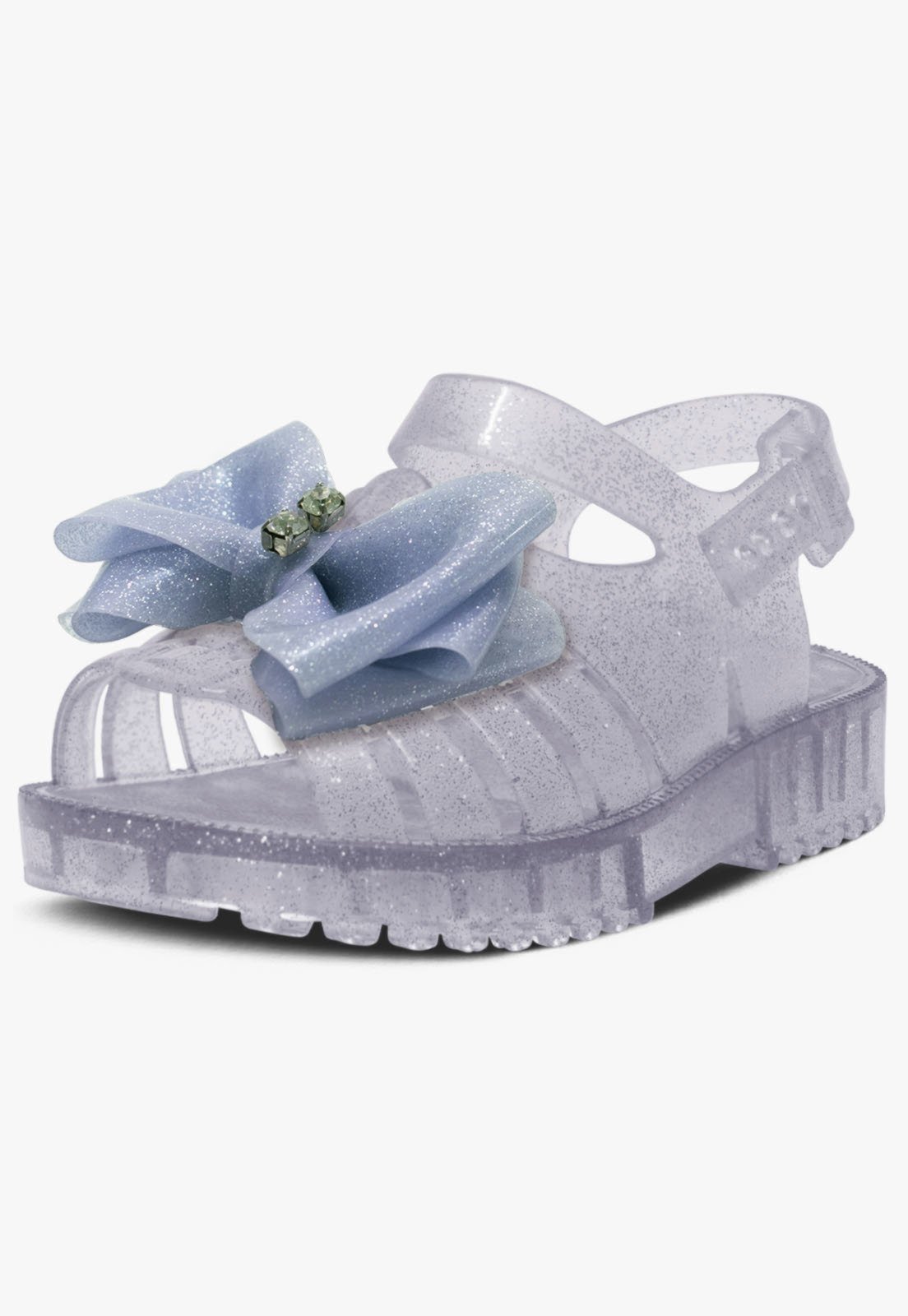 Infantil – Sandalia Casual Rasteira Feminina Pópidi Glitter Prata