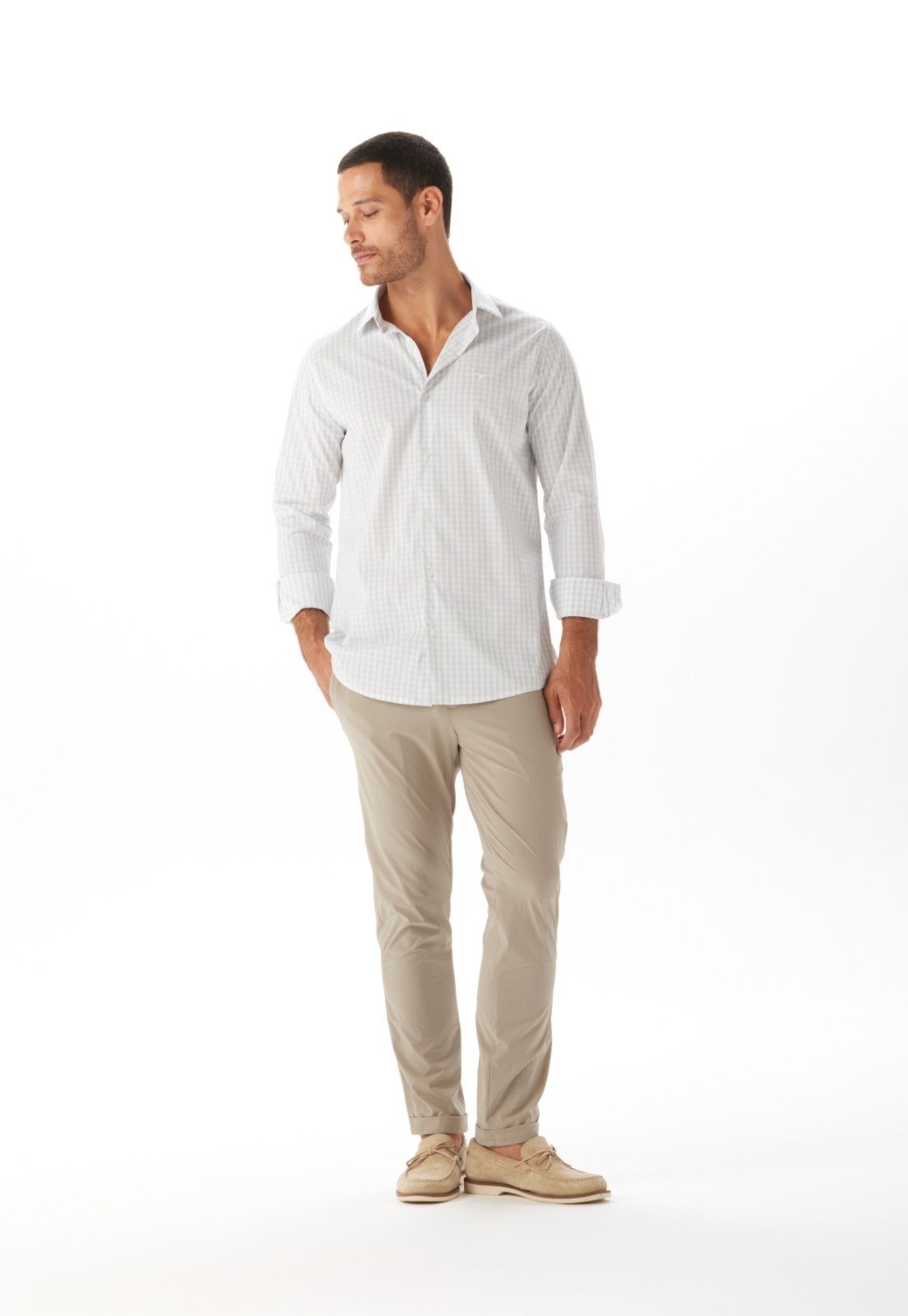 Camisa Slim Xadrez Traymon - Xadrez Ice