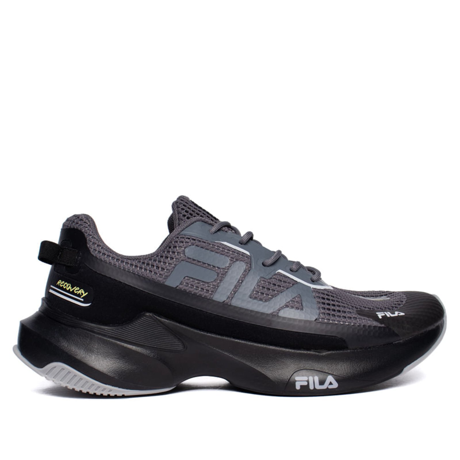 Tênis Masculino Fila Recovery Corrida Cinza/Preto