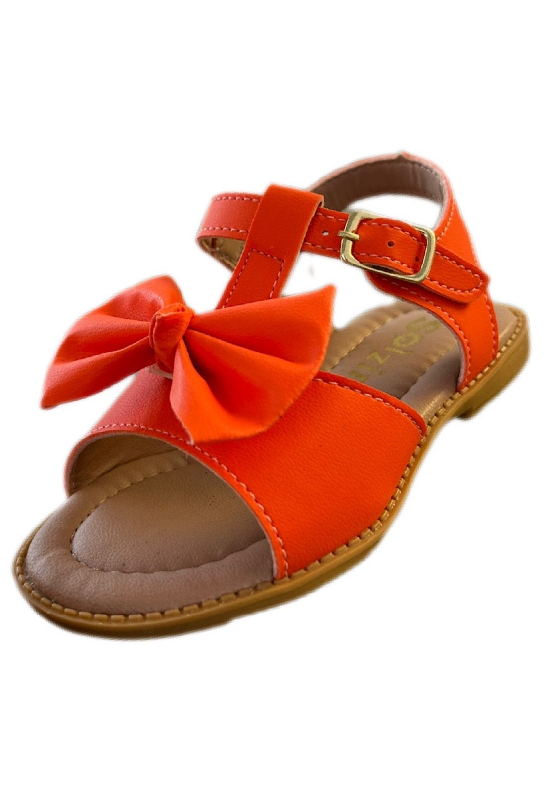 Infantil – Sandália menina infanil Solzim laço laranja