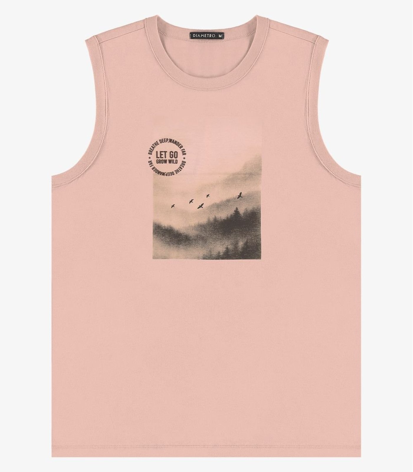 Regata Masculino Meia Malha Diametro Rosa