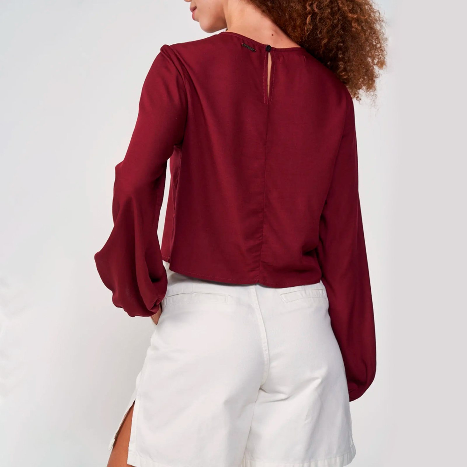 Vista 3 Blusa Colcci Manga Longa In25 Feminino bordô Colcci bordô