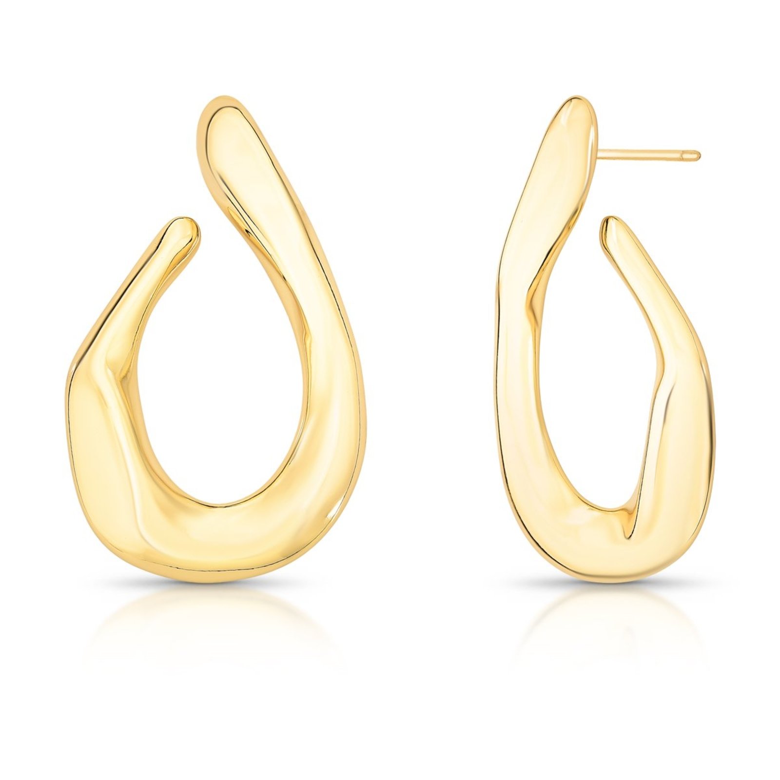 Infantil - Brinco Argola Dourada Orgânica Gold Semijoia Banhada a Ouro 18K Ania Store