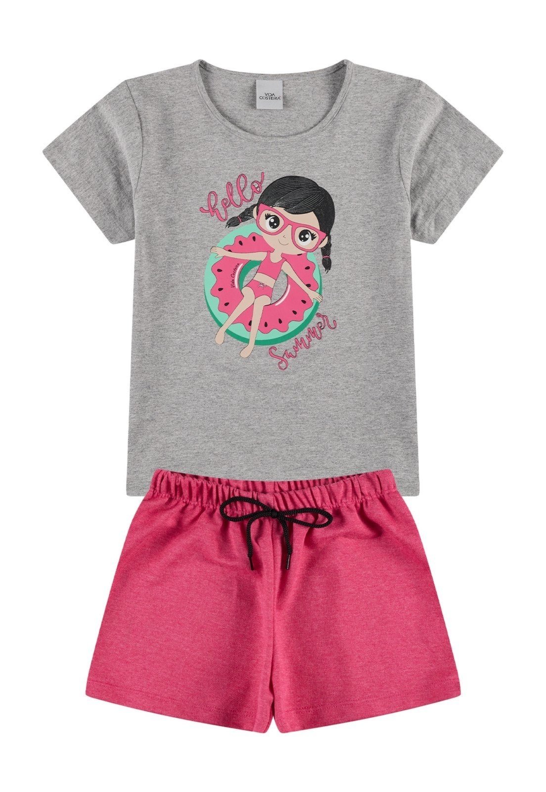 Vista 3 Infantil - Conjunto Hello Summer Mescla VIDA COSTEIRA cinza VIDA COSTEIRA cinza