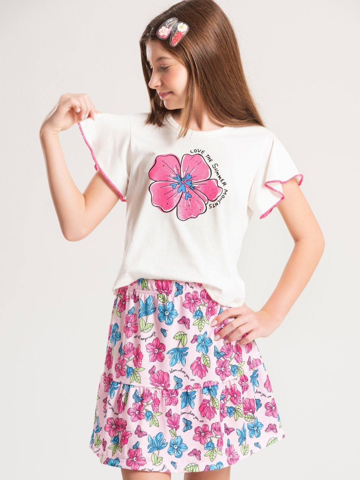Infantil – Conjunto Platinum Momentos Do Verão Rosa