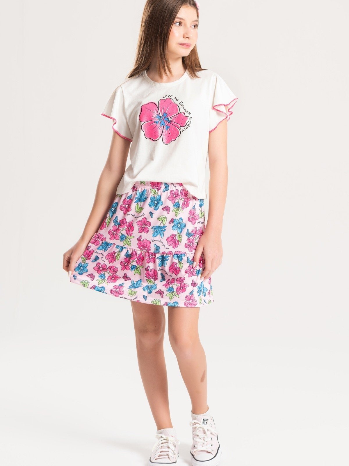 Vista 3 Infantil - Conjunto Platinum Momentos Do Verão Rosa PLATINUM KIDS branco rosa PLATINUM KIDS branco rosa