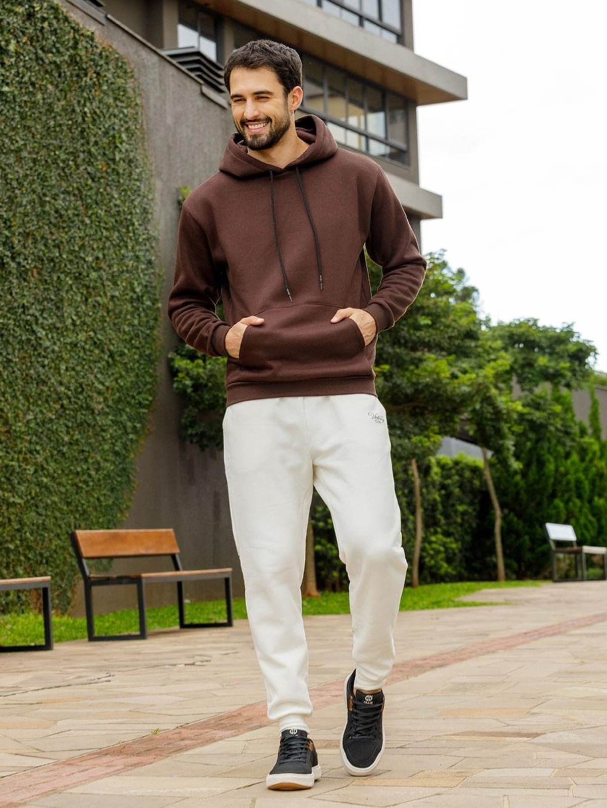Calça Moletom 3 Bolsos Jogger Masculino OFF WHITE