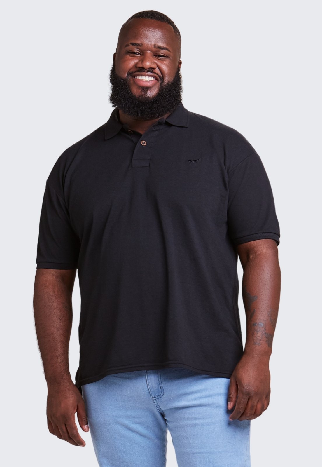 Camisa Polo Masculina Algodão Plus Size Daze Modas Preto