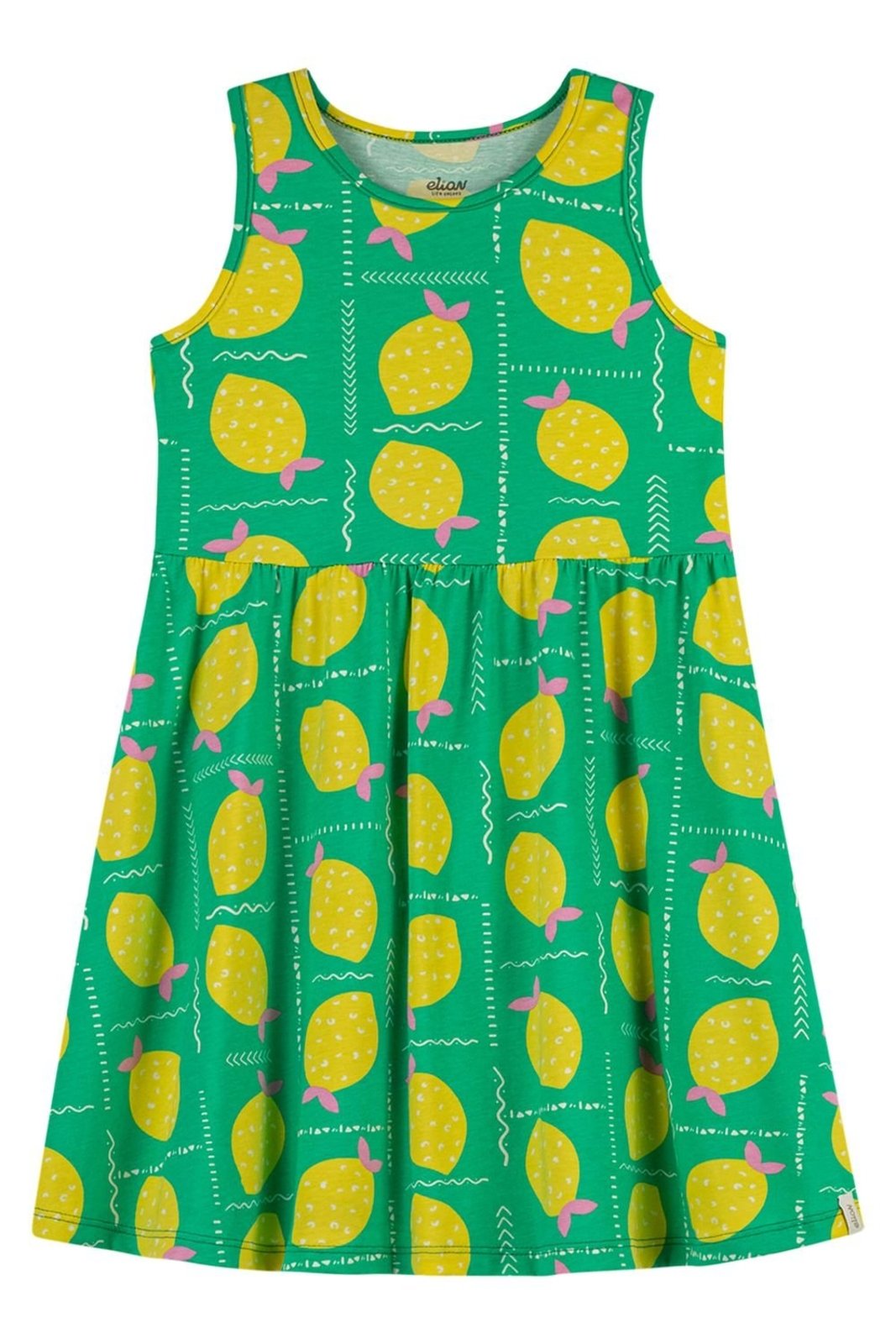 Infantil - Vestido Alças Menina Godê Estampa Elian Verde