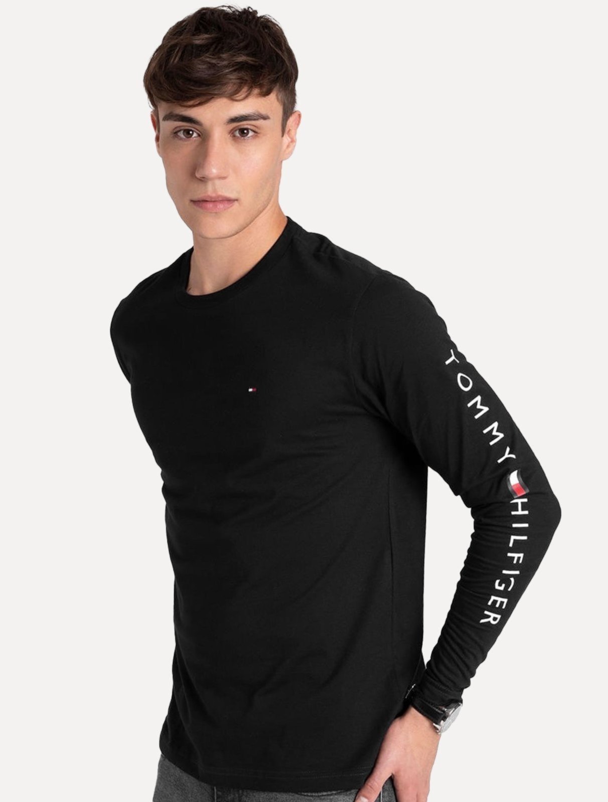 Camiseta Tommy Hilfiger Masculina Manga Longa Essential Sleeve