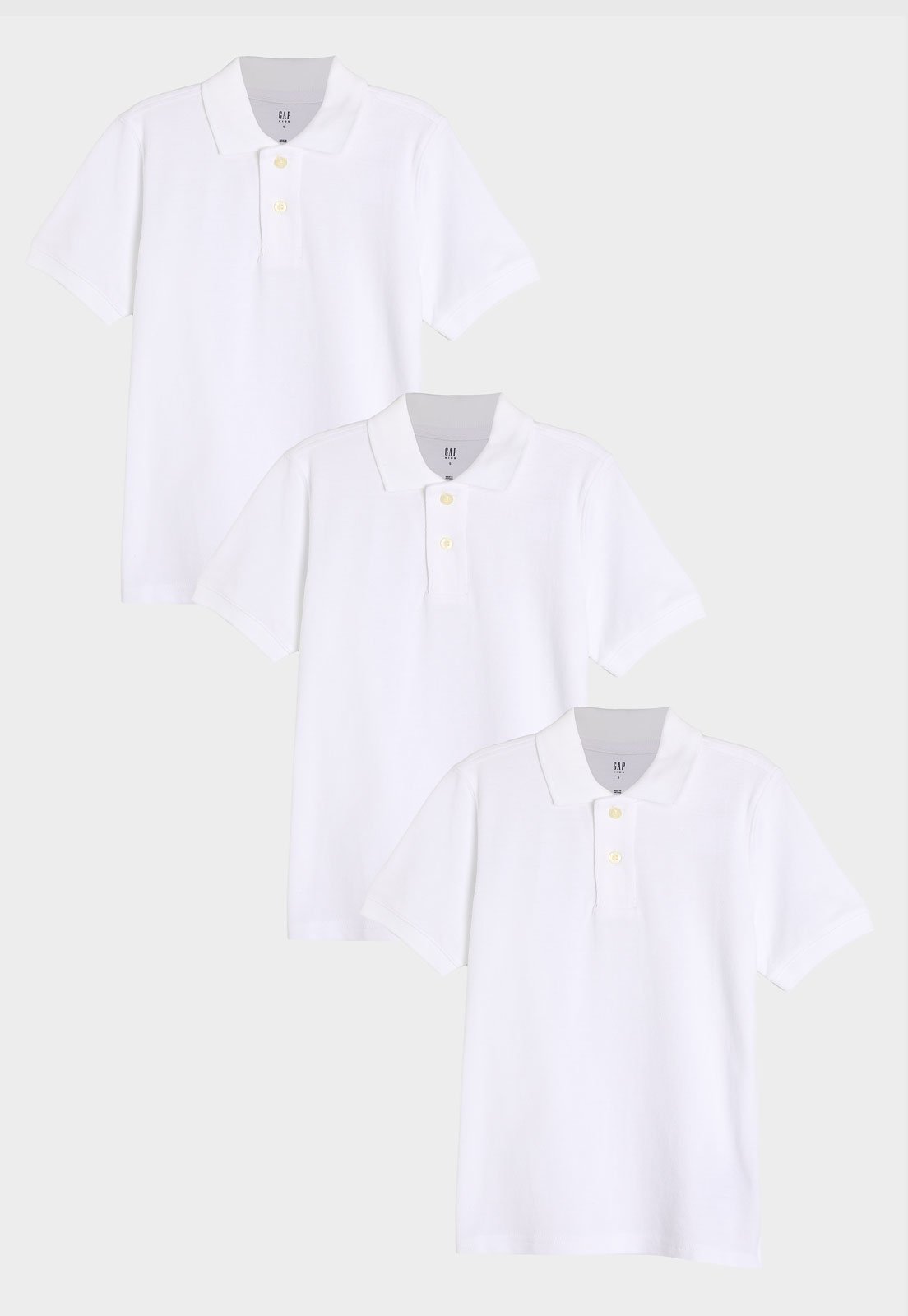 Infantil - Kit Camisa 3pçs Polo GAP Liso Off-White