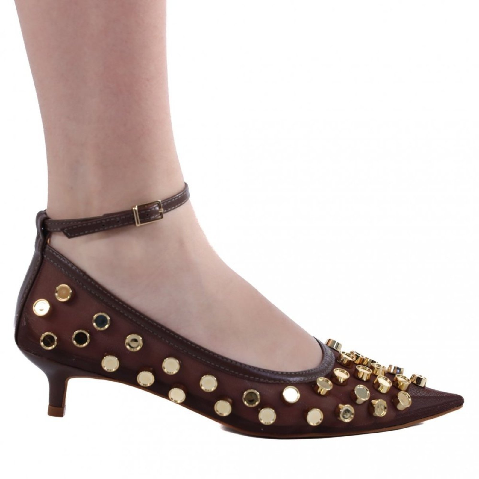 Sapatilha Feminina Zariff com Salto e Maxi Esferas 2036-6353 Zariff Marrom
