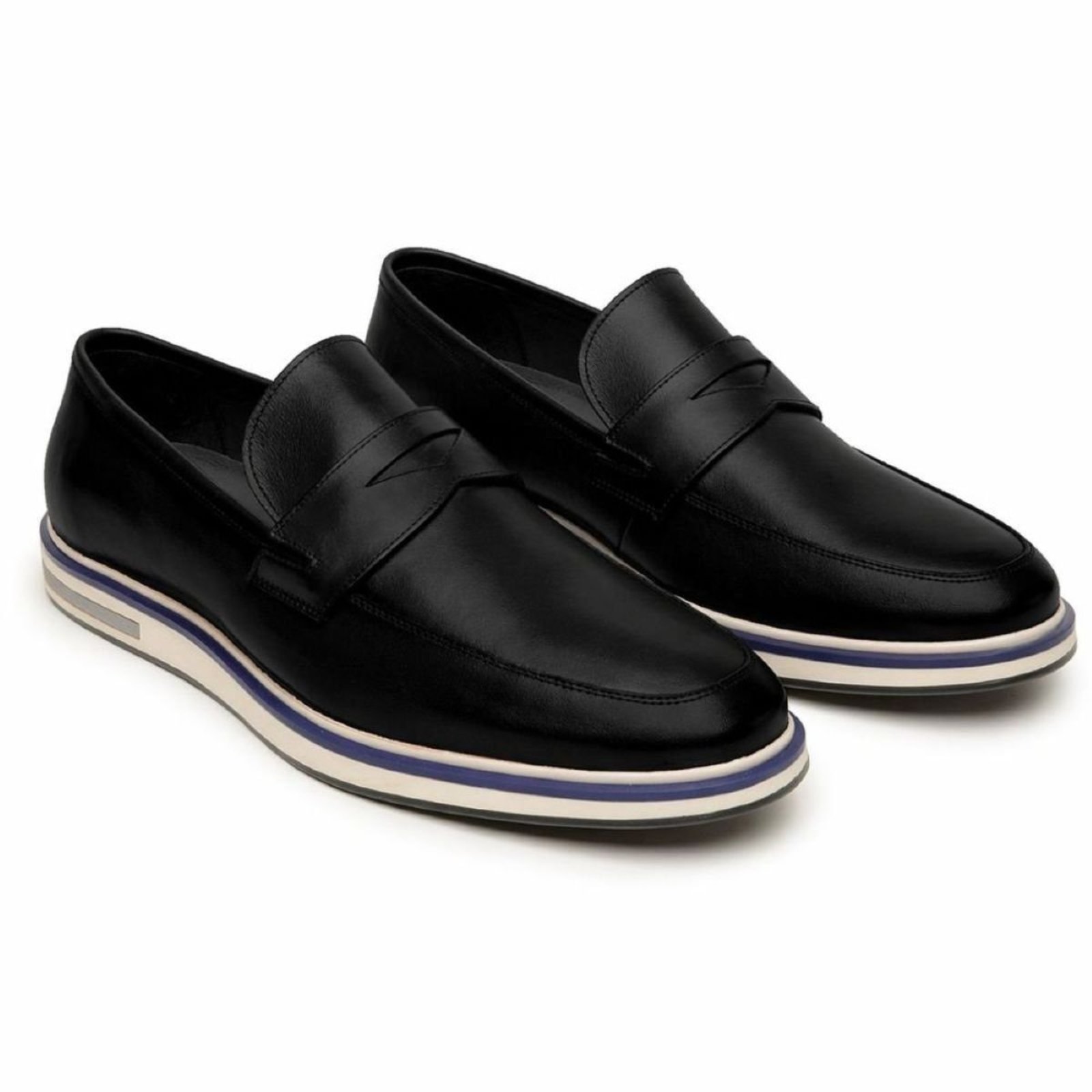 Sapato Casual Masculino Veritimo Mocassim Derby Em Couro Elegante Oxford Conforto Preto