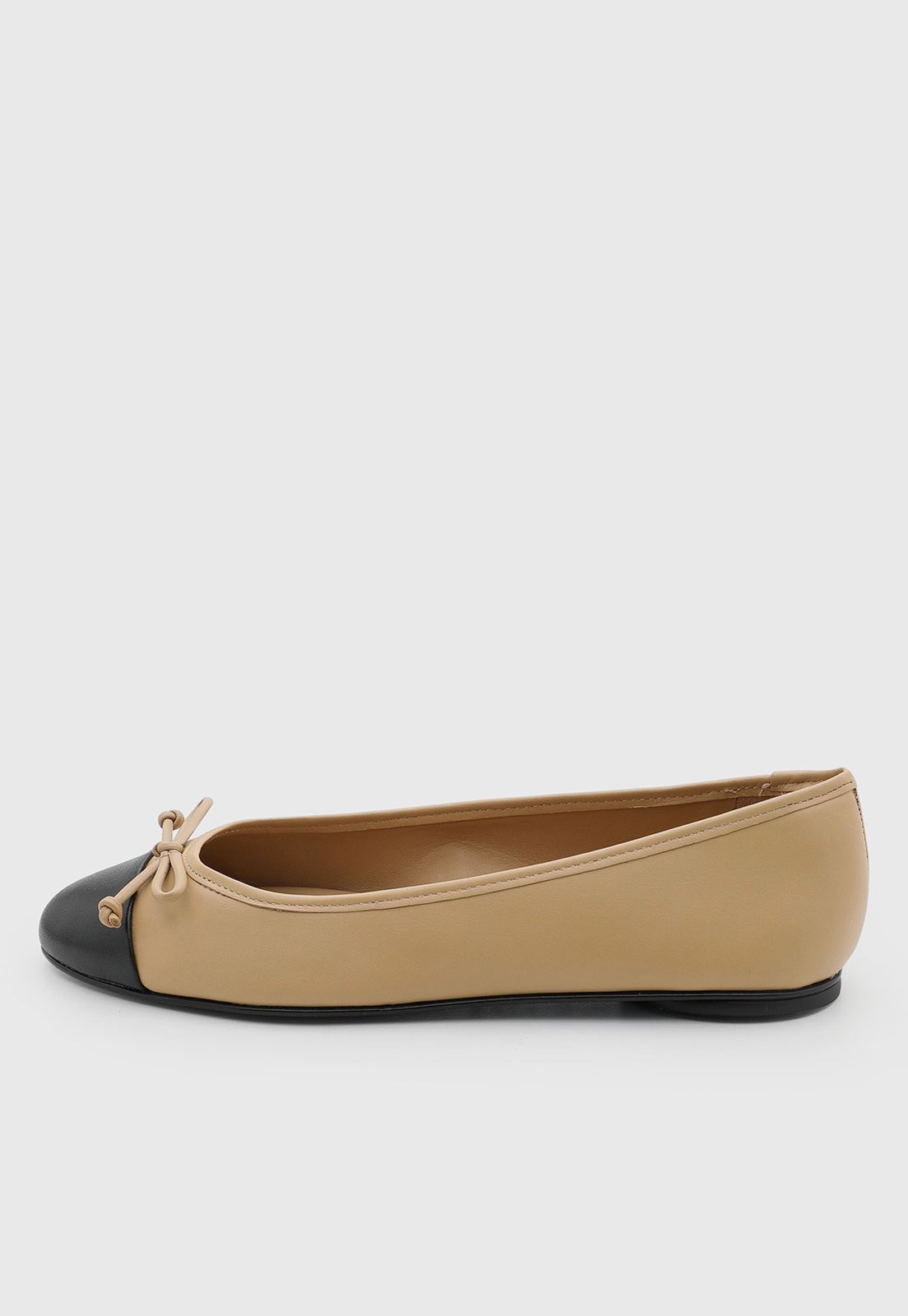 Sapatilha Feminina Arezzo Couro Bicolor Nude