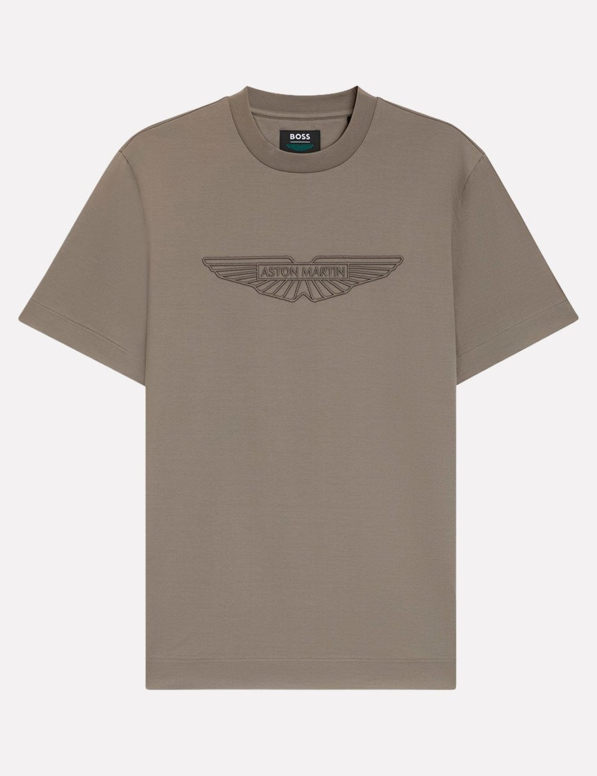 Camiseta Hugo Boss x Aston Martin Masculina Regular Fit C-Thompson 243_AM Cáqui Escuro