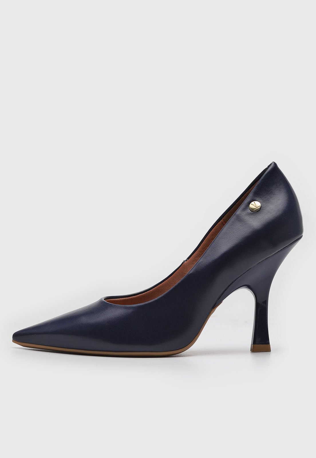 Scarpin Feminino Vizzano Bico Fino Salto Médio Azul Marinho