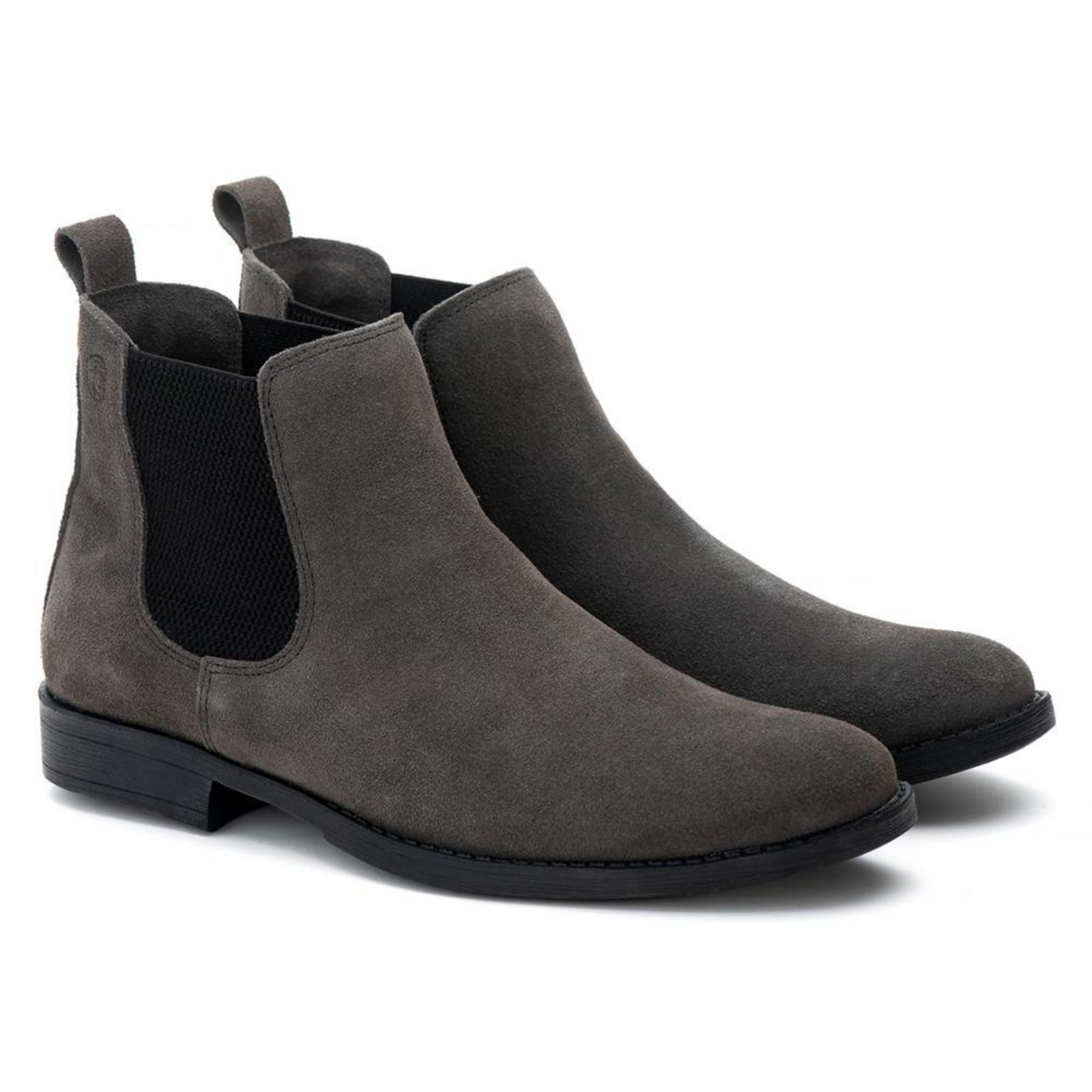 Botina Chelsea Masculina Couro Casual Confortável Bege 37 Cinza