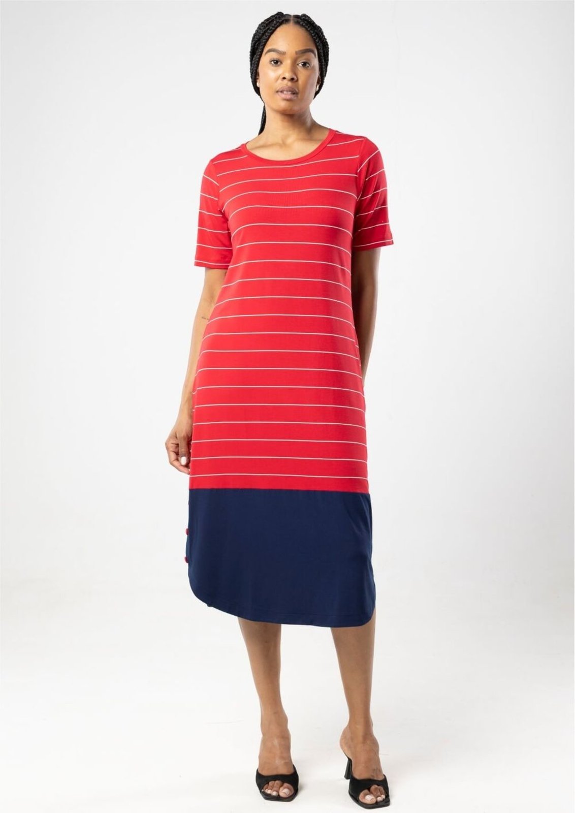 Vestido Midi Pau a Pique Listrado Vermelho VERMELHO – M Pau a Pique
