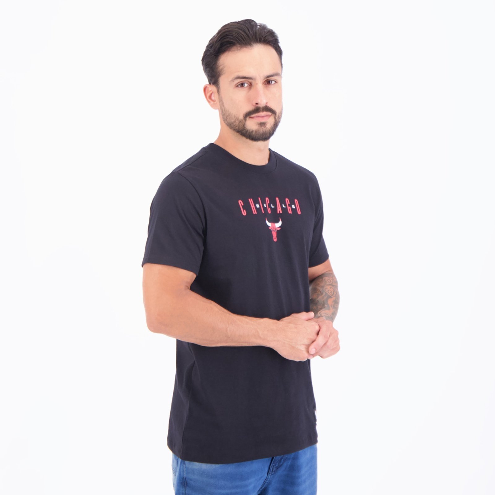 Vista 3 Camiseta NBA Chicago Bulls Spell Preta preto NBA preto