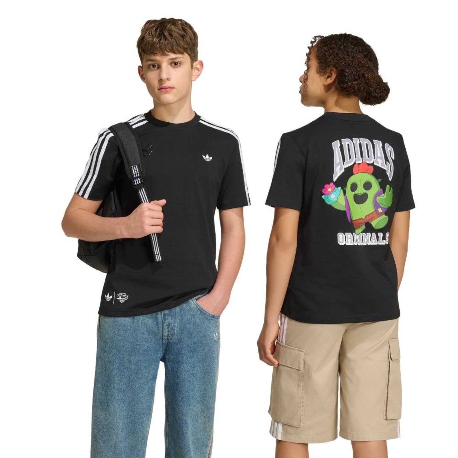 Infantil - CAMISETA ESTAMPADA FOLGADA adidas Originals Preto