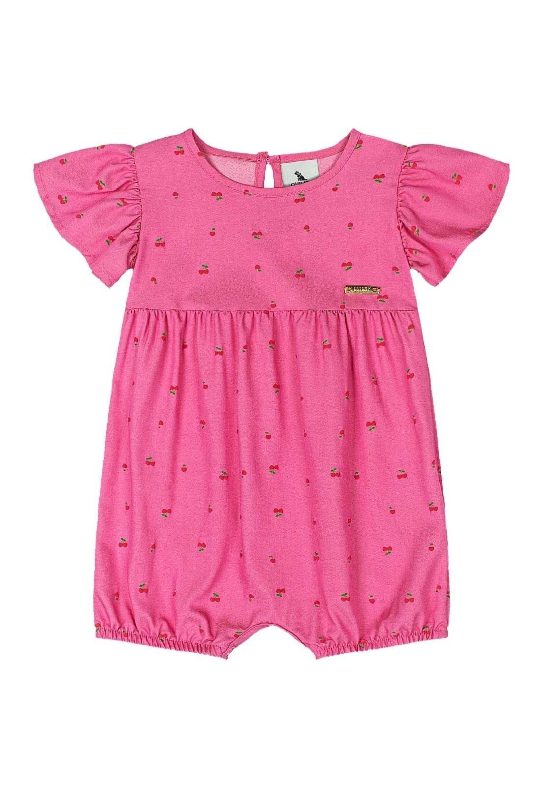 Infantil – Banho de Sol Cerejas para Menina Quimby Rosa