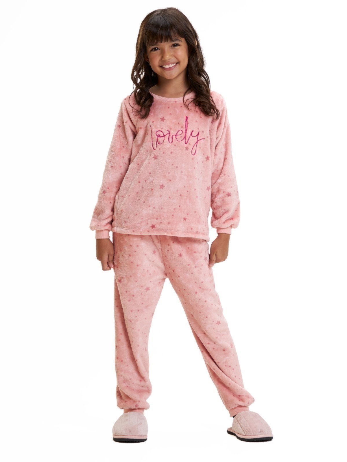 Pijama em Fleece Menina Magicamente Lovely Rosa