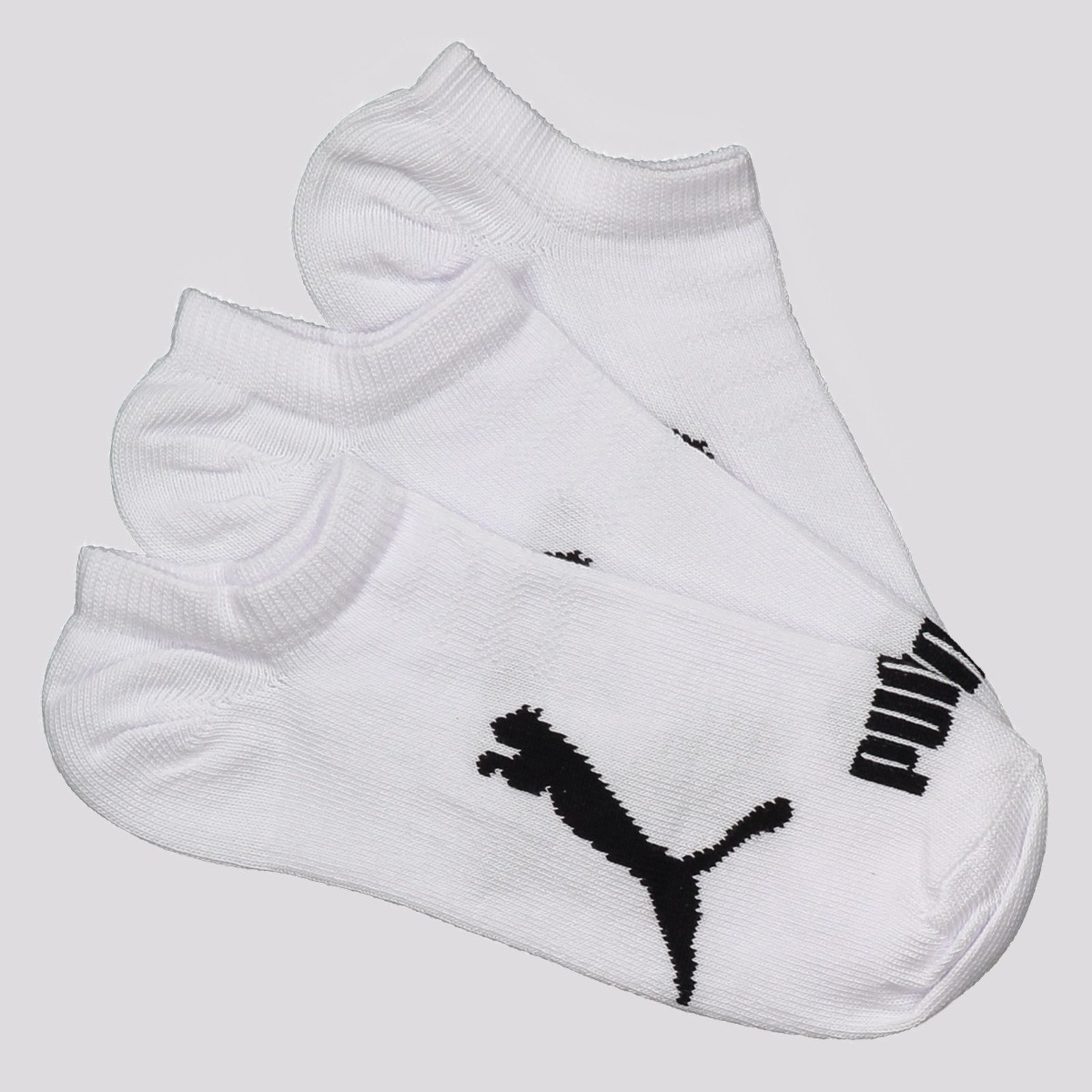 Vista 2 Kit Meia Puma Sapatilha 3 Pares Branca branco Puma branco